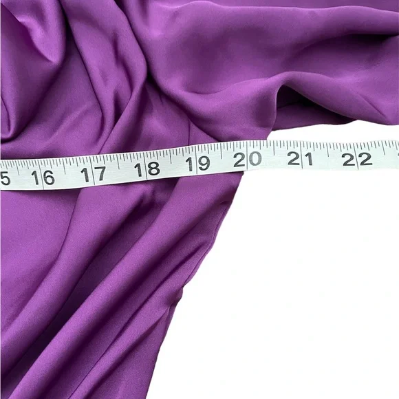 NWT Ramy Brook Camilla Silky Elegant Formal Mini Dress Long Sleeve Purple size 6 - Picture 10 of 12